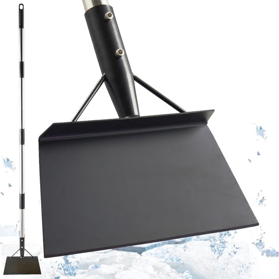 152 cm lang handvat platte schop sneeuwijskrabber voor trottoirbestrating - zware winterijshakker - multifunctionele outdoor tuinschop van Merkloos	