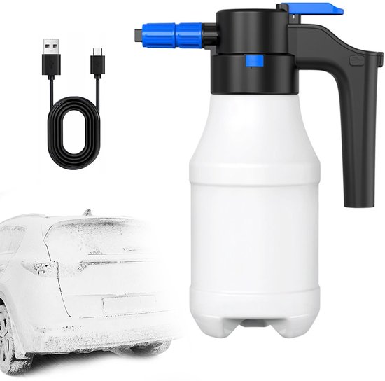 1,5L Elektrisch Schuimspuitpistool - Schuimspuit voor Autowassen - Draadloos Oplaadbare Spuit - Schuimspuit - PP+PE - Autowasgereedschap - Ingebouwde Batterij