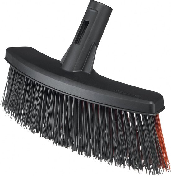 16 Meter Solid Zwarte/Oranje PowerClean Bezem met Borstelharen - 1025921 van Vero.