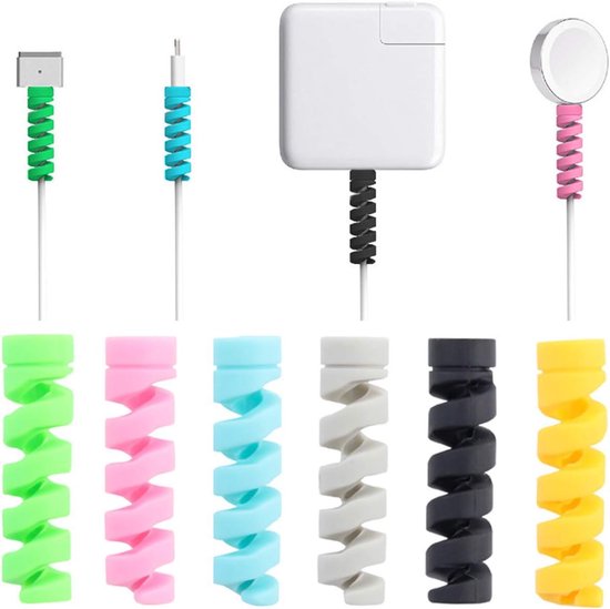 16 Pcs Kabelbeschermer - Oplader Bescherming voor Type-C - Lightning - Mobiele Telefoon - USB Kabel - Muiskabel - Willekeurige Kleur van Merkloos	