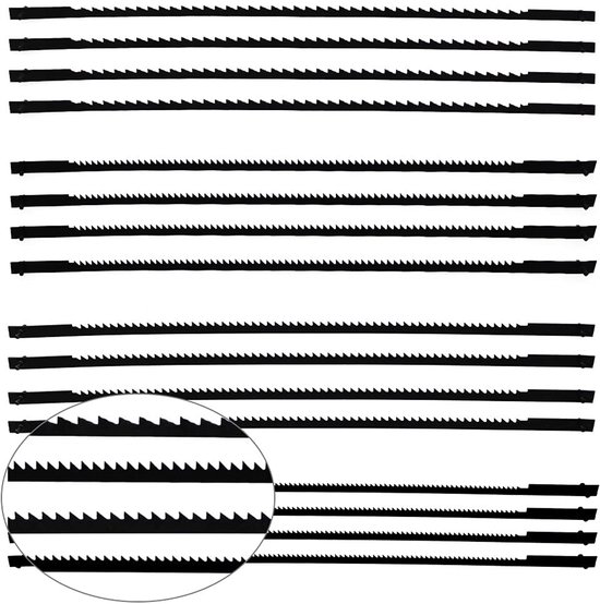 16 Stuk Houten Zaagbladen voor Compacte Scroll - 10/15/18/24 Tanden - Pinned Scroll Saw Blades - Houtbewerking Power Tool Accessoires - Voor Het Zagen van Hout Plastic Schuim Zachte Metalen van Merkloos	