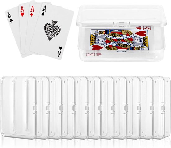 16 Stukken Speelkaarten Doos - Kaartopslagdoos - Lege Plastic Doos - Organiser voor Speelkaarten - Doos voor Kaarten - Kralen - Sieraden van Merkloos	