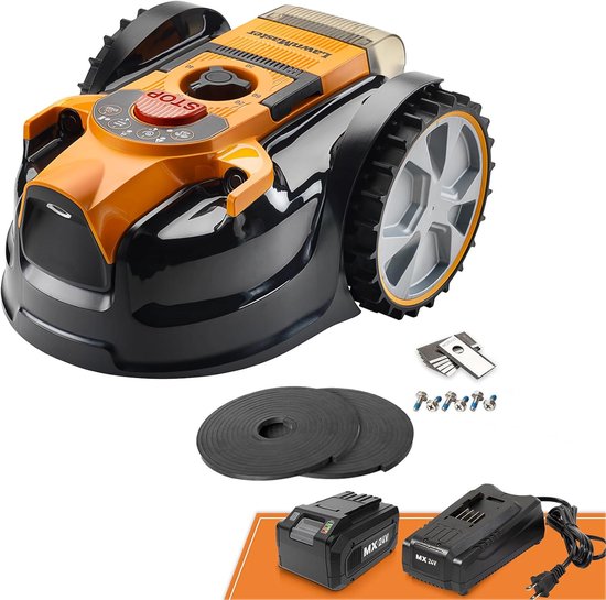 16 VBRM16 Plus Robotmaaier - Draadloze Grasmaaier Tot 100 m² - Zonder Begrenzingsdraad - Obstakelvermijding - 24V 4,0Ah Accu - Geruisloos Maaien