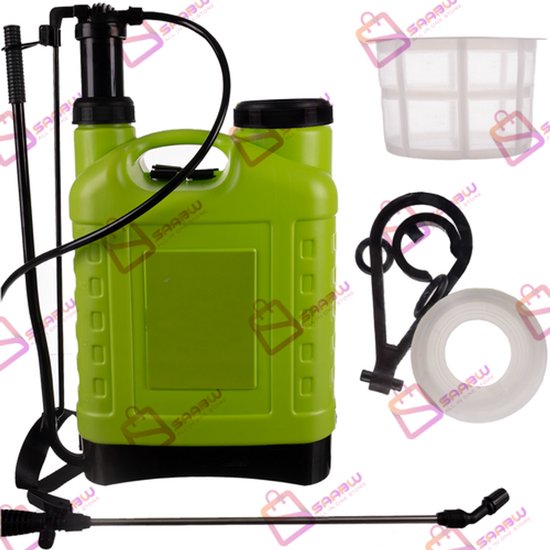 16L Rugspuit Drukspuit Met Lans – 170cm Slang – Groen – Handdruk Vernevelaar met Draagriem – drukspuit – 55769 van Merkloos	