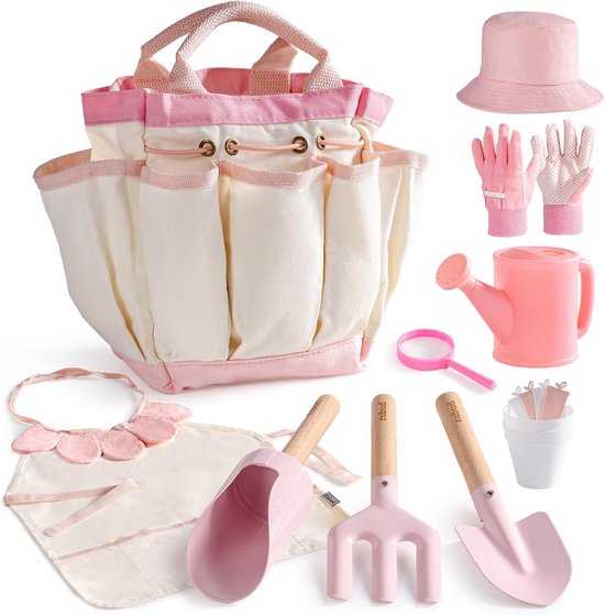 17-Delige Tuingereedschapset voor Kinderen met Roze Accessoires en Draagtas van Merkloos	