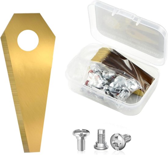 18 stuks reservemessen voor robotmaaier met schroeven, titanium reservemesjes, titanium mesjes, compatibel met Bosch Indego van Merkloos	