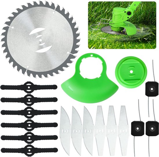 18 stuks vervangende accessoires voor snoerloze grasmaaierbladen - Metalen messenset voor grastrimmers - Reservemessen voor tuinmaaiers - Roestvrijstalen messen voor het maaien van gras van Merkloos	
