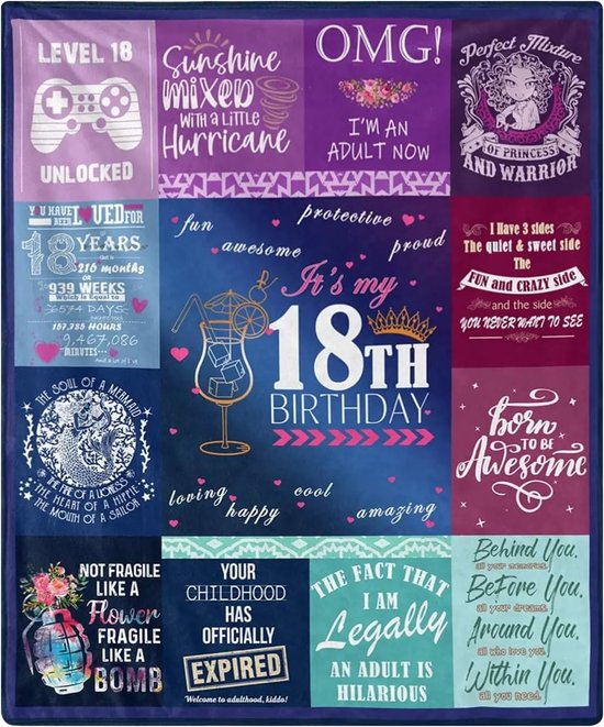 18e verjaardagscadeaus voor meisjes - beste 18-jarige cadeau-ideeën - verjaardagsdecoraties voor meisjes - gelukkige 18e verjaardag decoraties van Merkloos	