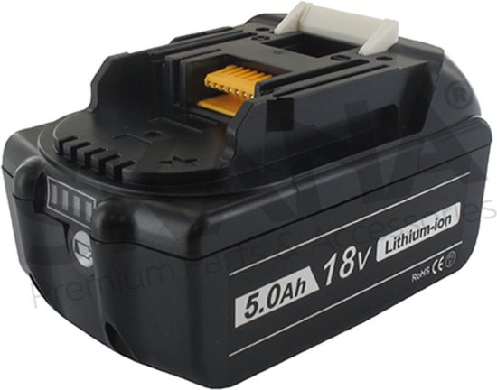 18V - 5.0A lithium/ion accu geschikt voor MAKITA draagbaar elektrisch gereedschap van Makita