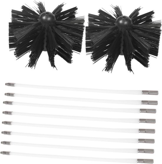 1set Professionele Rookkanalenborstel Met Stokken Borstels Nylon Schoonmaakgereedschap Voor Effectieve Reiniging Van Binnen Buitenrookkanalen