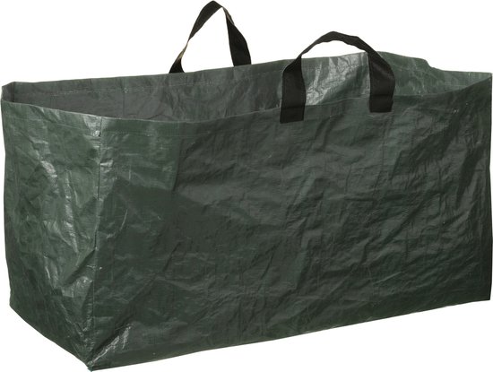 1x Groene vierkante kofferbak tuinafval/afvalzakken opvouwbaar 225 liter - Tuinafvalzakken - Tuin schoonmaken/opruimen - Tuinonderhoud van Primaprice