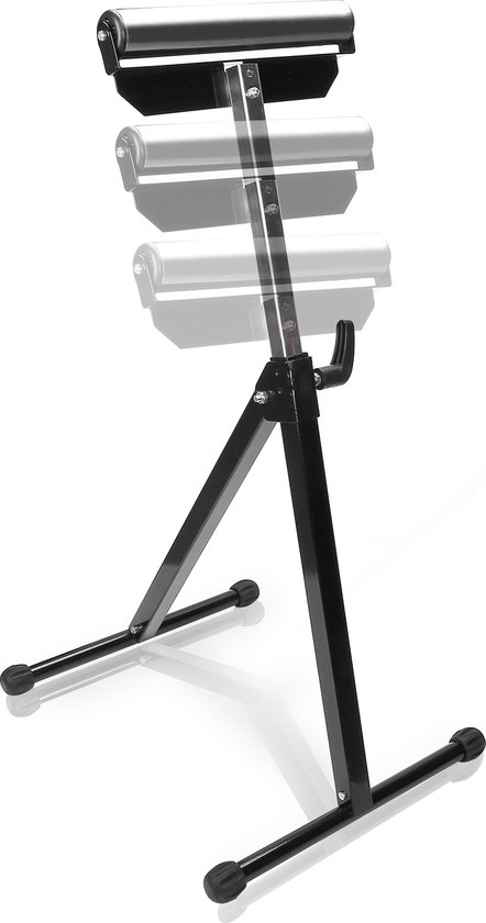 1x Rolbok 68-108cm verstelbaar rollensteun staal-Max. draagkracht 60kg-zwart van VONROC