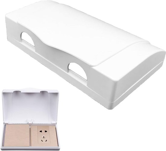 1x Socket Cover Box, Childproof Double Position Switch Protector Cover 86 Type Power Socket Plug Cover for Home Kitchen Safety (White) van Feeke