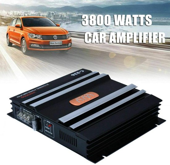 2 Channel Car Amplifier - 3800W Car Audio Amplifier - Bass Box Subwoofer - 2-Channel Versterker van Merkloos	