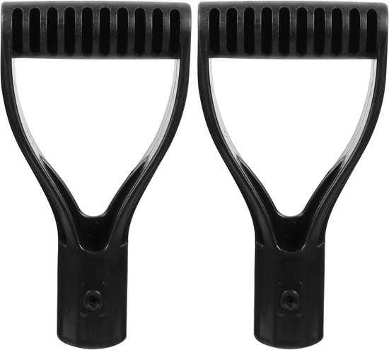 2-delige kunststof schopsteel, schopvork D-greep sneeuwschopsteel beschermgreep tuinaccessoires - zwart van Merkloos	