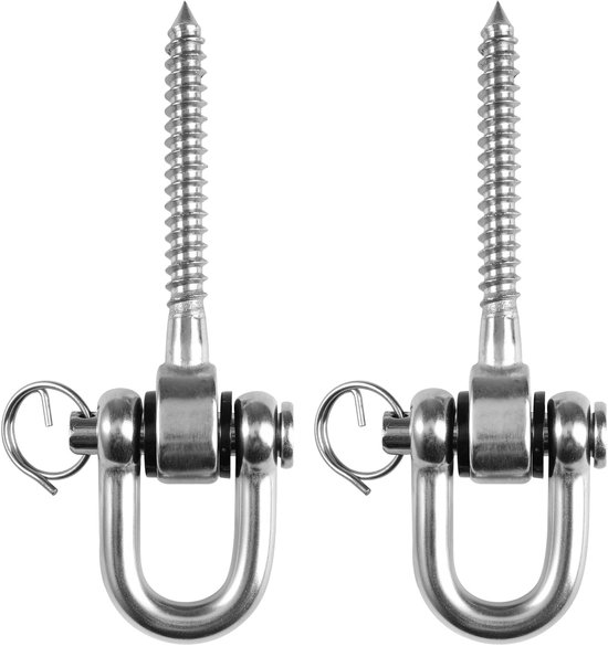 2-delige schommelstandaard - met kogellagers - schommelhaken - zandzakhaken - roestvrijstalen schommelonderdelen - geschikt voor speeltuinen en yogastudio's van Merkloos	