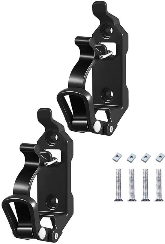 2-delige set voor het bevestigen van een schep aan een vrachtwagen, metalen schephouder, geschikt voor dakdragers, snelkoppelingsset voor het bevestigen van een bijl, geschikt voor scheepvaart, militaire uitrusting, bijlen, muurbeugels. van Merkloos	