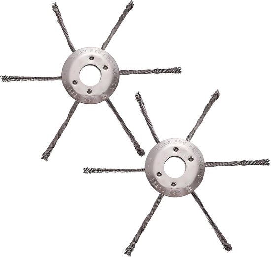 2-delige stalen draad grastrimmerkop, tuin grastrimmer snijkop, borstelkop met geknoopte draad, universele draadwiel vervanging voor grasmaaier accessoires (6 koppen)
