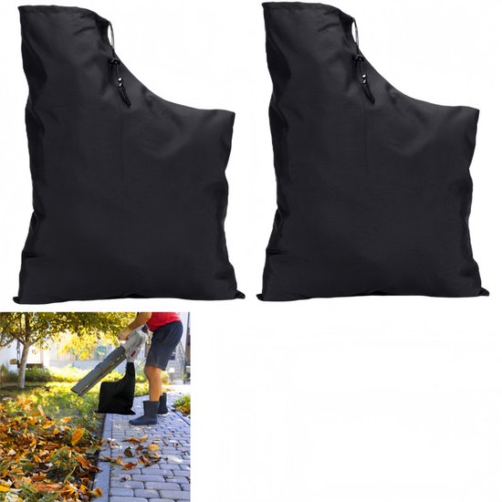 2-delige - Universele stofzak voor bladblazers - Stofzak voor bladblazers - Trekkoordzak voor bladblazers - Vervangende zak voor tuinstofzuigers - Bladzak voor terras - Met rits - Herbruikbaar - Zwart - 60 x 44 cm van Merkloos	