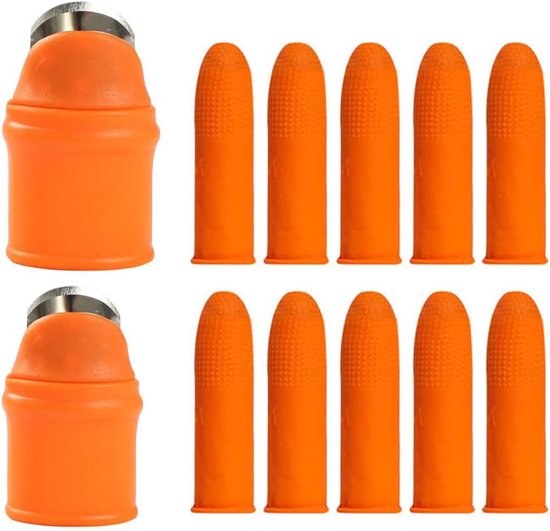 2-delige vingerplukkerset - Duimbeschermer - Tuinsplijter - Nagelbeschermer - Gereedschap voor het plukken van tuinfruit, planten, pepers, groenten, bonen, aardbeien - Draagbaar plukken - Oranje van Merkloos	