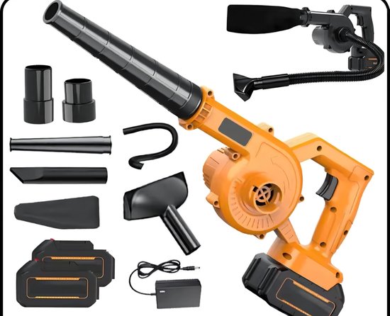 2-in-1 Accu Bladblazer & Stofzuiger 18V – Borstelloze Motor – Inclusief 4.0Ah Accu & Snellader – Lichtgewicht & Krachtig van Merkloos	