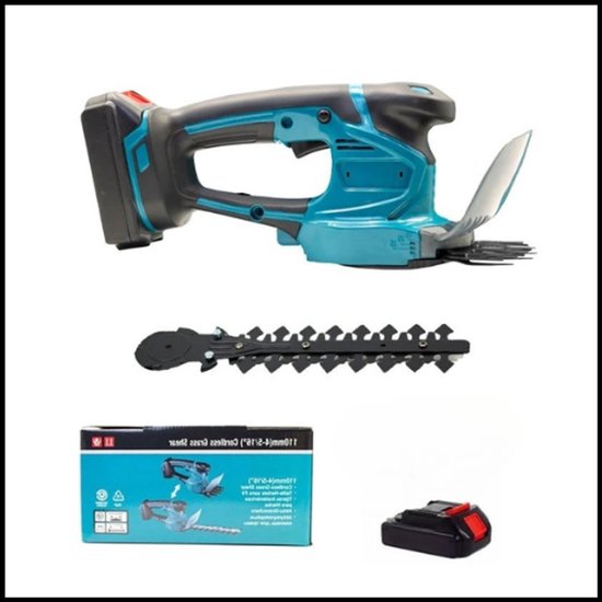 2-in-1 Accu Heggenschaar & Graskantschaar – 18V – 2500 SPM – 2 Mesopzetstukken – 3-hoogte Maai-instelling – Ergonomisch – Compact – Lichtgewicht – 1 Accu van Merkloos	
