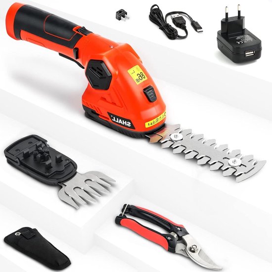 2-in-1 Cordless Grass Shears and Shrub Electric Hedge Trimmer met MCCU en 7.2V oplader voor Shrub Lawn Garden van Merkloos	
