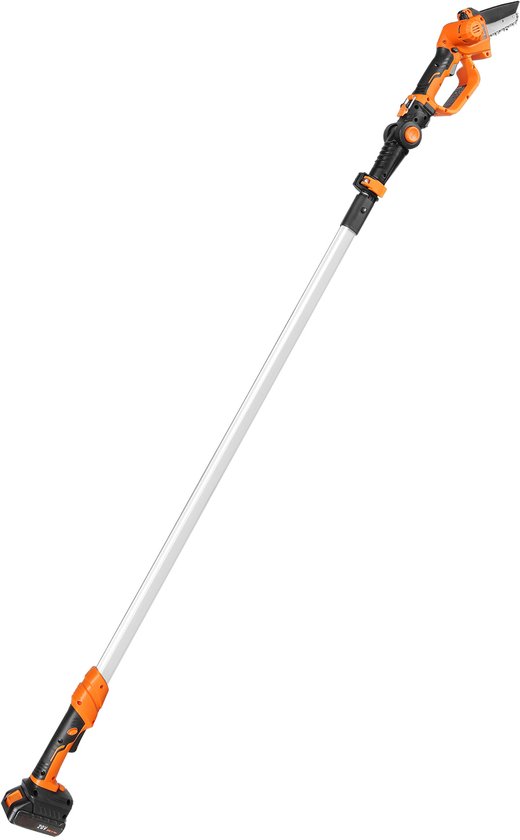 2-in-1 Draadloze Telescopische Zaag & Mini Kettingzaag - 20V 2Ah Accu - 13 cm Zaagcapaciteit - Tot 2,4 m Bereik - Voor Takken en Boomverzorging - Inclusief Accu en Zaagbladbescherming van Merkloos	