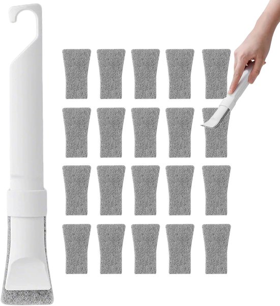 2-in-1 met haak voor het reinigen van spleten, borstel, badkamerborstel, tegelafdichting voor smalle hoeken, huis, groef, raam, keuken (A)