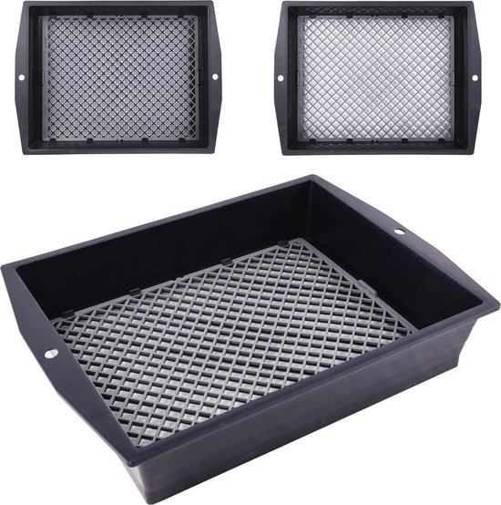 2-in-1 Tuinzeef | Ronde Zeef Met Verstelbare Maaswijdte | Ideaal Voor Grond, Zand En Afval | Hoogwaardig Tuingereedschap 39,5x29x11cm van VONROC