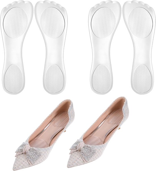 2 paar hoge hakken - 3/4 gelkussens - transparant - antislip - zelfklevend - comfortabele schoenkussens voor dames - sandalen - ballerina's - laarzen - pumps - voetboogpijn - schoenenaccessoires van Merkloos	