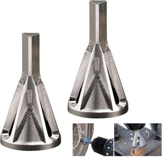 2-Pack ontbraamgereedschap voor externe afschuining, ontbraamgereedschap voor boren van roestvrij staal, verwijderaar van schade door roestvrij staal, geschikt voor bouten van maat 8-32 (zilver) van Merkloos	