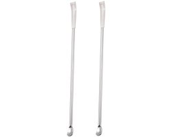 2 pcs laboratory spatula - spoons - 304 stainless steel - micro sample mix - measurement - ideaal voor laboratorium (150mm/6 inch) van Moocii