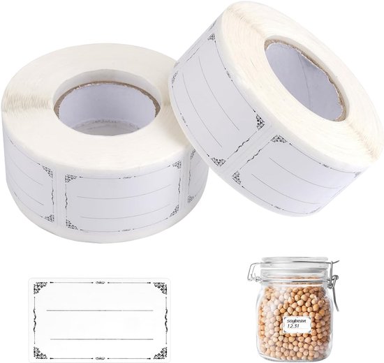 2 rollen - 1200 stuks - verwijderbare vriesetiketten - 50 x 30 mm - stickers - geen resten - zelfklevend - voor kruidenpotjes - diepvriesdozen - etiketten voor diepvriesgoed van Merkloos	