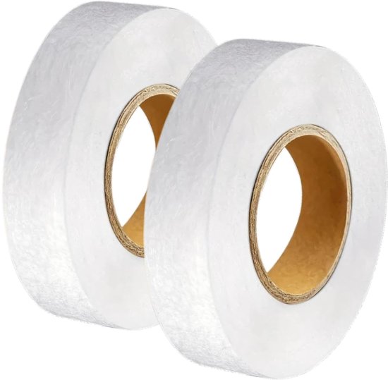 2 Rollen Strijkband - 70 Yards/64 Meter per Rol - Naai Naad - Dubbelzijdige Lijm Band - Extra Sterk - Voor Jeans - Stoffen - Gordijnen - Kleding - Splicing Stoffen (Wit, Breedte 2cm) van Merkloos	