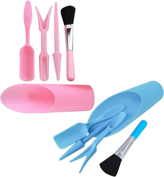 2 Sets Succulent Transplanting Tools Kit met Mini Tuinschepje Emmer Borstel Ergonomisch Ontworpen Voor Delicate Wortels Voor Bloempotten Bonsai Indoor Tuinen （Roze， Blauw） van Smandy