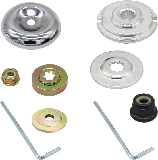 2 Soort grasmaaierblad Adapterkit - bevestigingsset voor opzetstukken - adapterset - bosmaaier opzetstuk bevestigen - onkruidverwijderaar - tuingereedschap - universele onkruidborstel bevestigingsset - Bevestiging Onderhoudskit - Adapter van Merkloos	