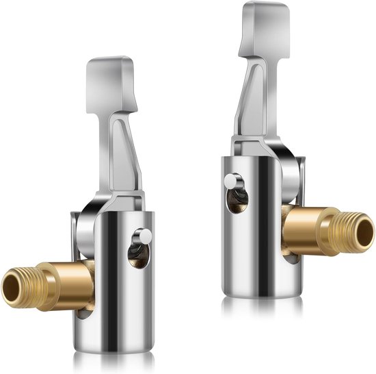 2 Stks Band Air Chuck - Inflator Slang Adapter - Band Chuck Vergrendeling - Band Nozzle Geen Luchtlekkage - Band Opblazen Slang Einde voor Draagbare Bandenpomp Luchtcompressor van Merkloos	