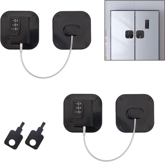 2 stks Koelkastslot, Zelfklevende Koelkast Deursloten met 2 Code-Instellingssleutel Koelkast Combinatieslot Koelkast Sloten voor Kinderen Thuis Keuken van Boogiio