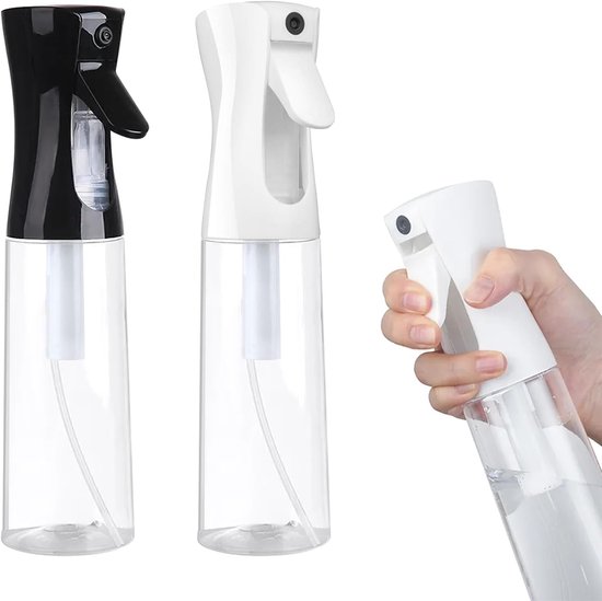 2 stuks 300 ml verstuiver voor haar - leeg spuitfles - fijne nevel - fles mistspray voor haar en gezicht - kappers - planten van Merkloos	