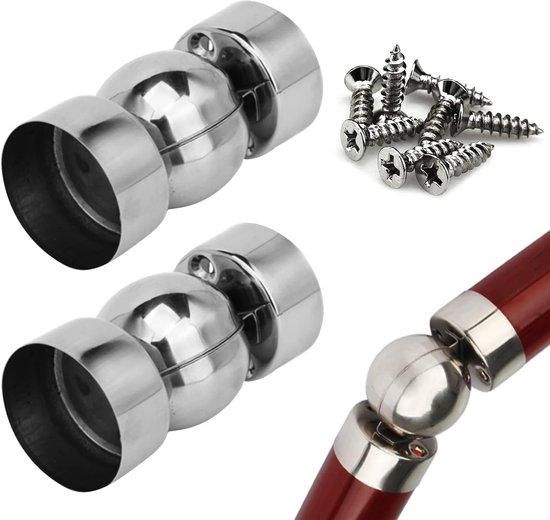 2 Stuks 45 mm Roestvrijstalen Pijpconnectoren - Ultradunne 0,4 mm - Universele Trap Leuning Accessoires Met 8 Stuks Schroeven - Meubelonderdelen Voor Klussen van Merkloos	
