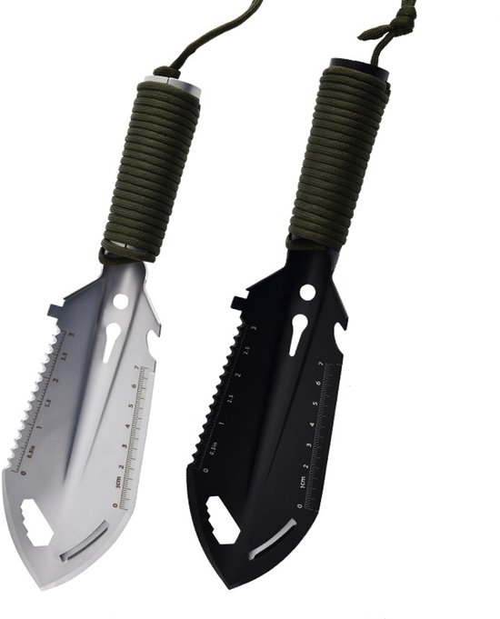 2-Stuks 9-in-1 Overlevingsschoffel - Ultra-Lichte Mini Kamper Schoffel | Backpacking Uitrusting voor Wandelen, Kamperen & Buitenavonturen van Merkloos	
