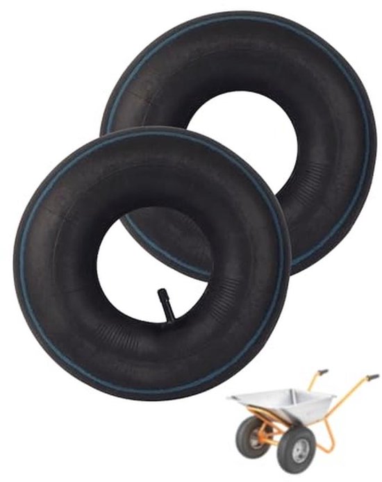 2 Stuks Binnenband 4.10/3.50-4 met Recht Ventiel TR13 voor Steekwagens en Tuinaanhangers van Deli Tire