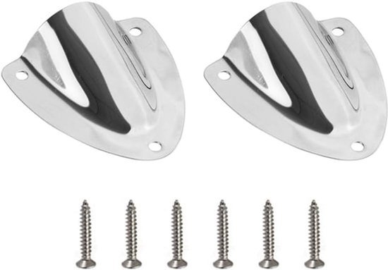 2 stuks bootventilatiekapjes - RVS Clam Shell-ventilatie - met 6 schroeven - voor boot - buiten toepassing - kampeerauto