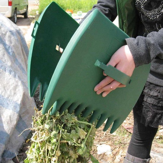 2 stuks draagbare bladerenhark – Voor tuin, groen