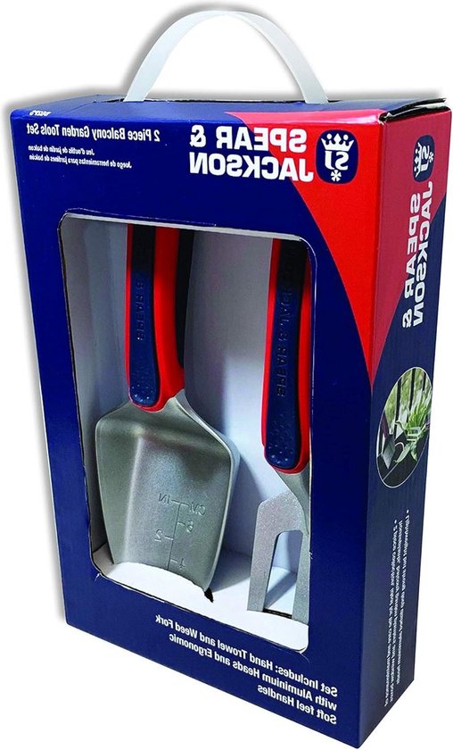 2 stuks gereedschap tuingereedschapsset rood-blauw voor Balkon Garden van Merkloos	