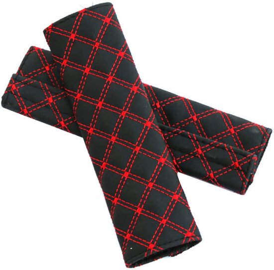 2 stuks gordelkussens, bekleding voor zitgordel, premium gordelkussen, autogordelkussen, bekleding voor zitgordel in de auto voor meer comfort op reis, rood van Easy Eagle