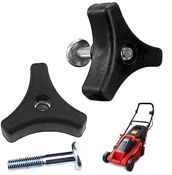2 Stuks Grasmaaier Greep Set met Vleugelmoere en Schroefbouten - Universele Handgreep en Reserveonderdelen van Merkloos	