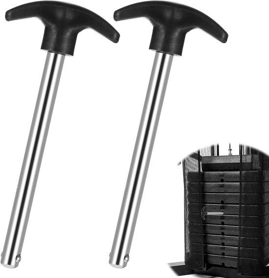 2 stuks gympin voor extra gewicht, 3/8 diameter 11 cm gewicht stapelstift, dropsetter pin gym gewicht machine pin gewicht stapel vervanging pin drop set pinnen voor thuis gym thuistrainingstoestel van Merkloos	