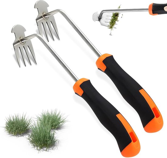 2 stuks handonkruidsnijder, tuinier onkruidsnijder ontwortelingsgereedschap, handmatige wieder met handvat, onkruidverwijderingsapparaat, tuingereedschap wieder voor tuingras van Cymax